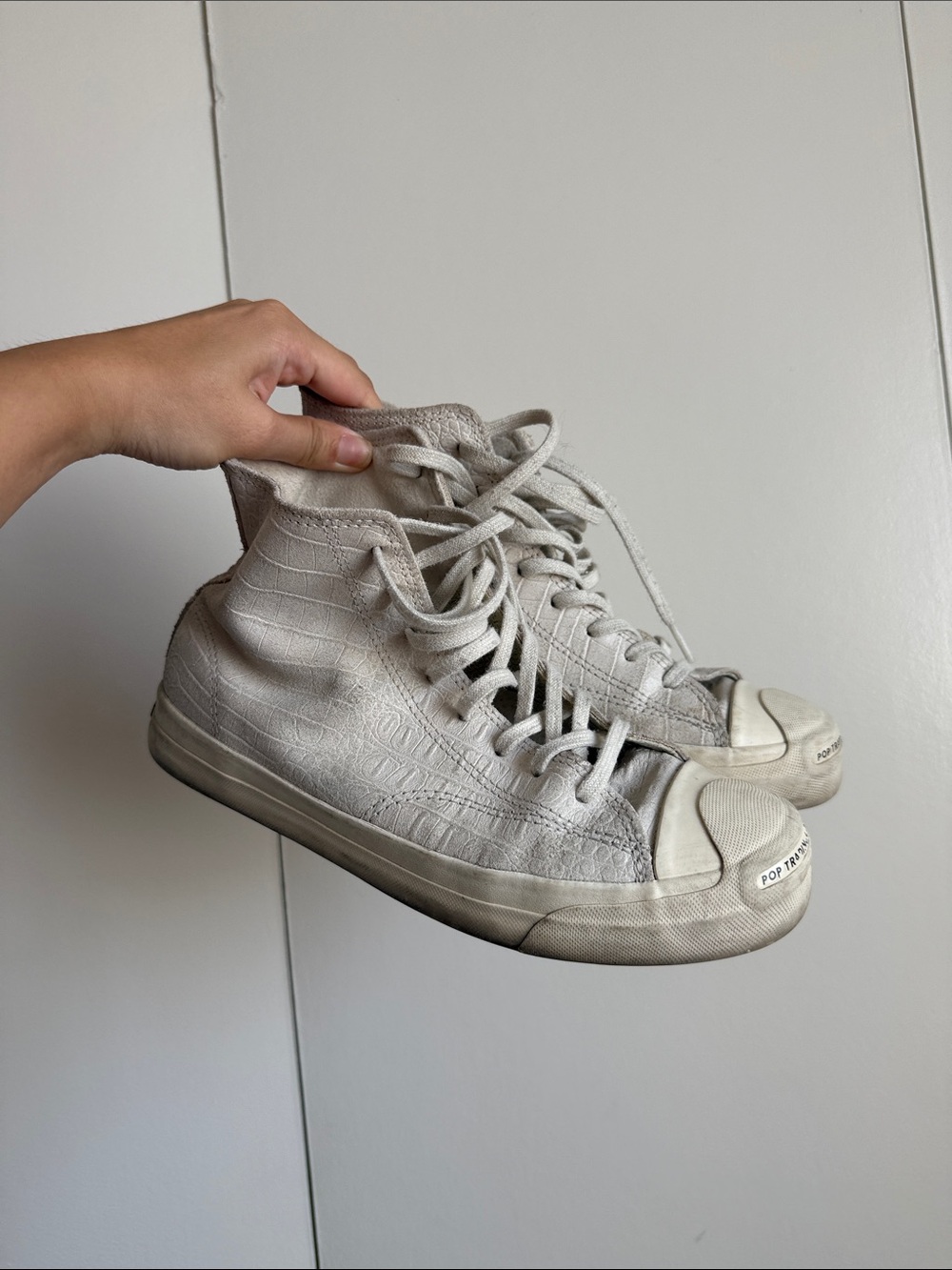 Converse High-Top Canvas Sneakers in Off-White